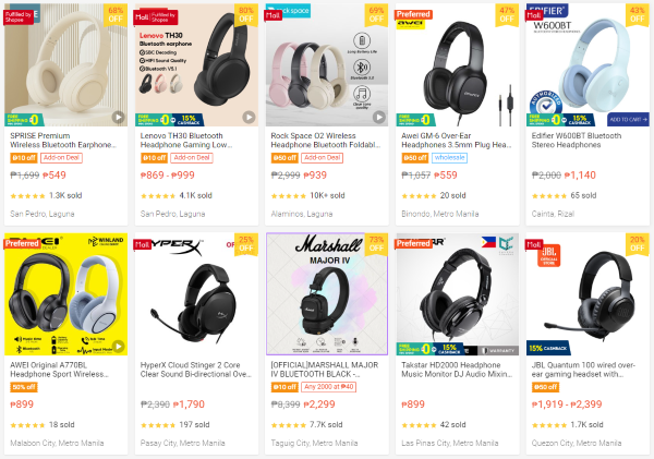 Headphones Philippines Price Range